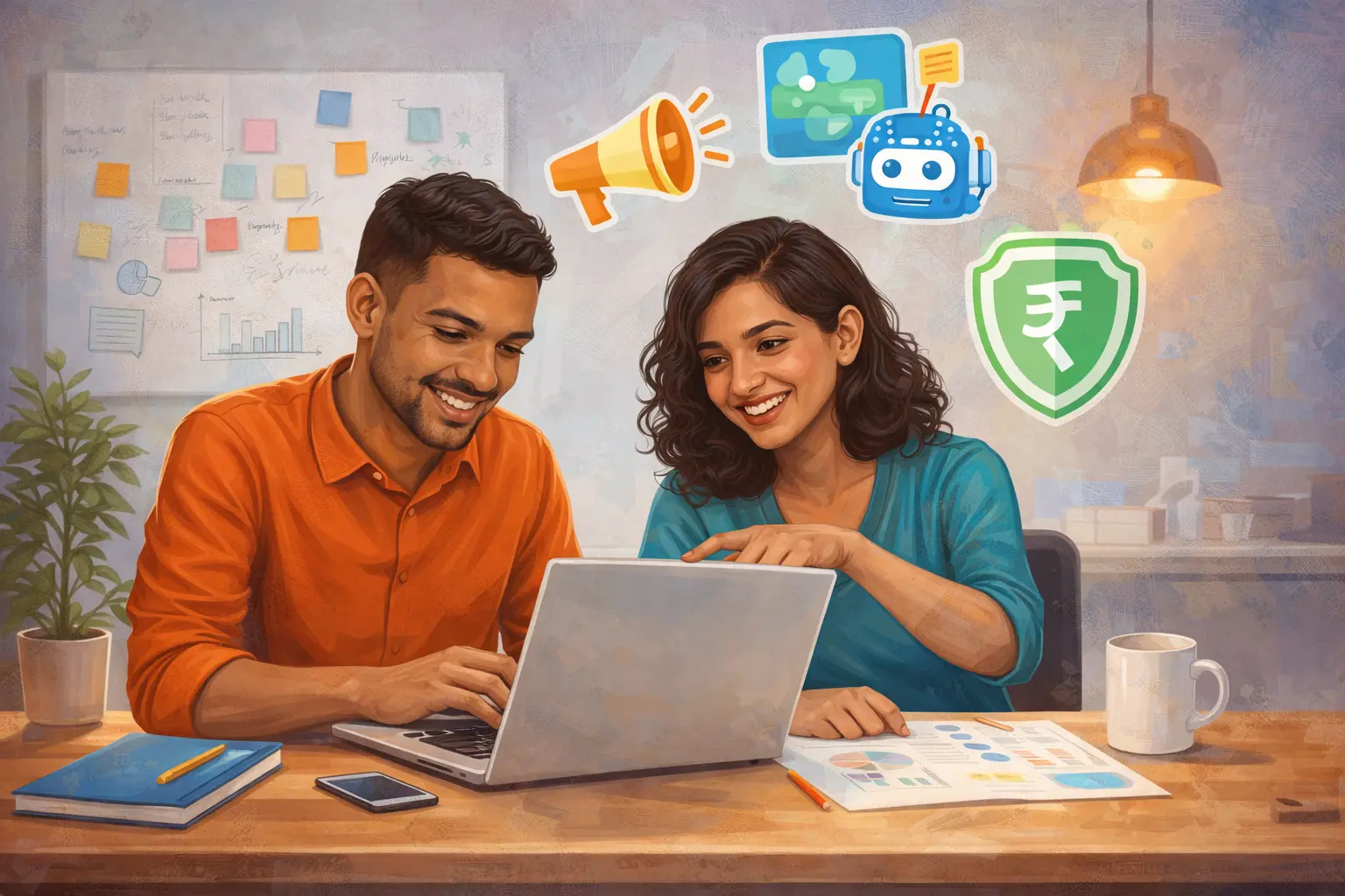 People learning finance, marketing, and AI tools online using a laptop